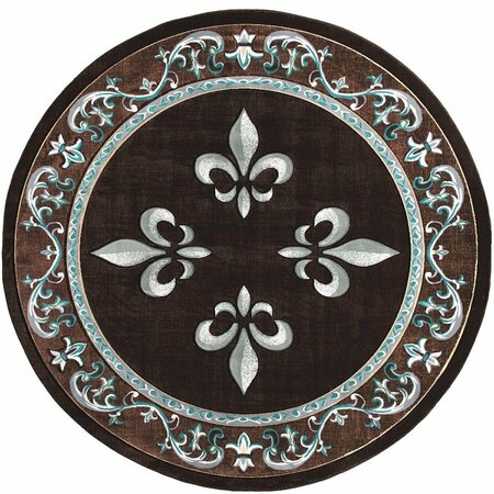 UNITED WEAVERS OF AMERICA 7 ft. 10 in. Bristol Casselton Turquoise Round Rug 2050 11069 88R